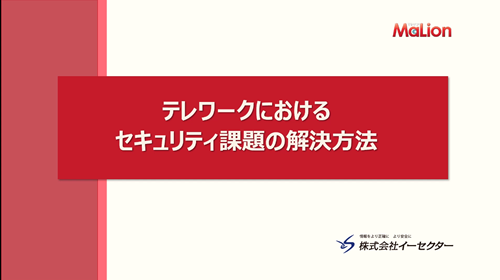 テレワークにおけるセキュリティ課題の解決方法　- MaLion -（動画）