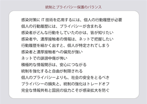 感染対策とプライバシー