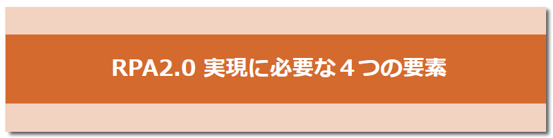 RPA2.0 実現に必要な４つの要素